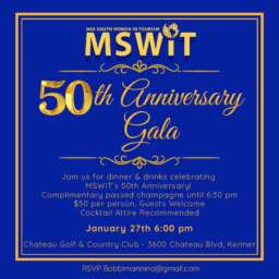 SAVE THE DATE–MSWIT 50th Anniversary GALA – Tuesday, January 27 – Chateau Estates Country Club